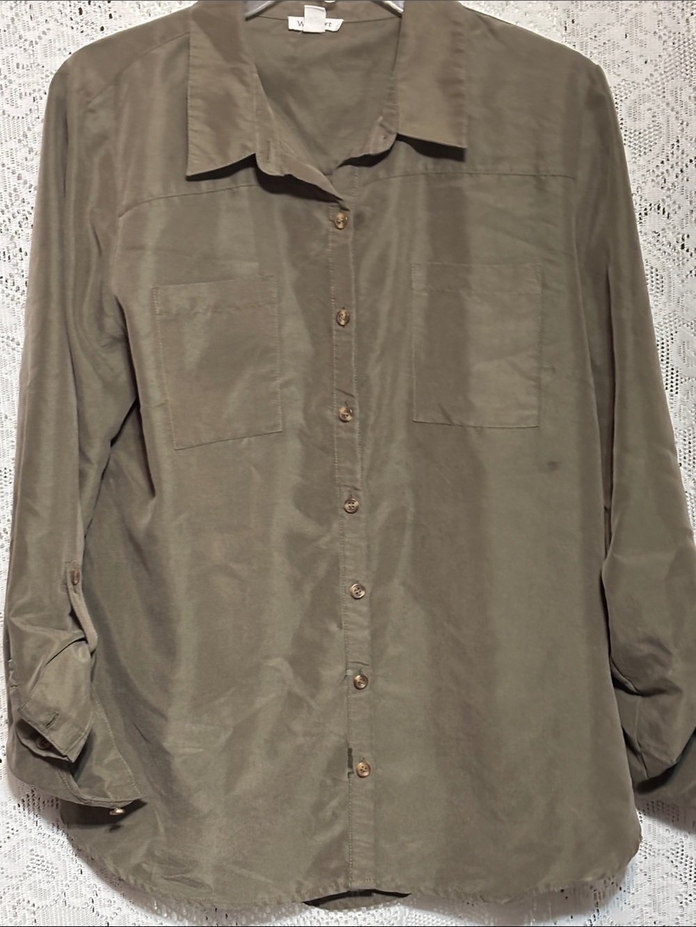 Westport brushed Olive Green Button-Down Shirt size L